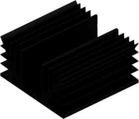 Extruded heatsink, (L x W x H) 100 x 100 x 50 mm, 1.75 to 0.65 K/W, black anodized, 10022684