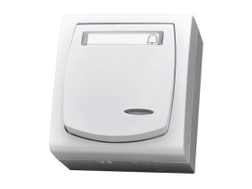 MADERA Wyłącznik zwierny przycisk "dzwonek" z podświetleniem pomarańczowym biały ŁNH-6NS/00 OSPEL