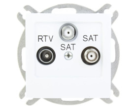 AS Gniazdo antenowe RTV-SAT-SAT białe GPA-G2S/m/00