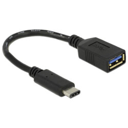 Delock 65634 USB 3.2 Gen 1 Adapter USB-C Male to USB-A Female 15cm Black