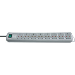 Brennenstuhl 1153393128 Primera Line Extension Socket 8 Way Silver 2m