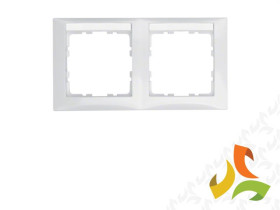 BERKER B.KWADRAT Ramka 2 podwójna pozioma z polem opisowym biały połysk 10228919 HAGER