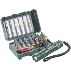 Metabo 626721000 Bit Set 29-Piece Incl. LED Torch, S2-Steel, Colour Coded