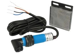 Czujnik; fotoelektryczny; G180-3B2PC; PNP; NO/NC; refleksyjny (z lustrem); 2m; 10÷30V; DC; 200mA; cylindryczny plastikowy kątowy