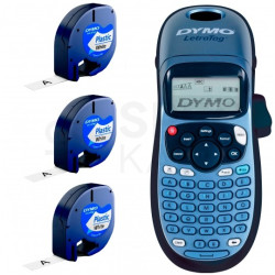 Drukarka etykiet DYMO LetraTag 100H Razor dla domu, dzieci, Home Office (LT-100H) [S0883990] + 3 taśmy DYMO LT 12mm