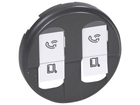 CELIANE Plakietka do gniazd podwójnych RJ45 grafitowa 067952 LEGRAND