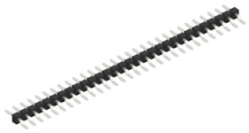 Pin header, 30 pole, pitch 2.54 mm, straight, black, SLLP7SMD04030Z