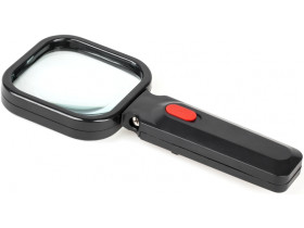Lupa ręczna podświetlana 80x80mm/3D 4xLED(LR-2)/312072/