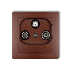 DECO Gniazdo antenowe RTV-SAT końcowe multimedialne (Internet) brązowy metalik 9DGM