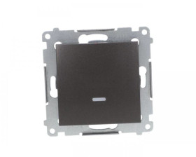 Simon 54 Przycisk pojedynczy zwierny z podświetleniem, szybkozłącza, antracyt DP1L.01/48