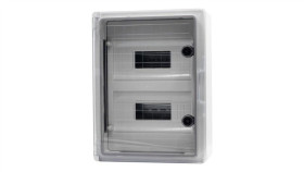 Szafa Z Tworzywa Mp 250X350x150 Mm Ip65 Drzwi Przeźroczyste 2 Rzędy 18 Modułów