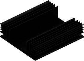 Extruded heatsink, (L x W x H) 75 x 65 x 20 mm, 3.5 to 2 K/W, black anodized, 10020615