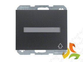 BERKER K.1 Gniazdo z uziemieniem schuko z pokrywą polem opisowym i przesłonami antracyt mat lakierowany 47527106 HAGER