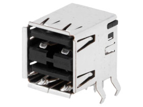 Gniazdo USB A na PCB THT 8-pin kątowe 90 podwójne 5787617-1