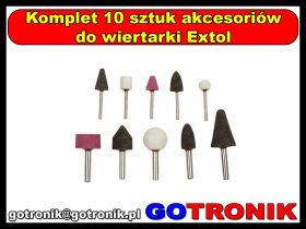 Komplet 10 sztuk akcesoriów do wiertarki Extol