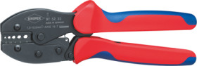 Crimping pliers for uninsulated, open connectors, 0.1-2.5 mm², AWG 27-13, Knipex 97 52 34