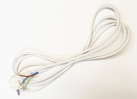 Przewód zasilający z wtyczką biały 3x1mm, długość 3m