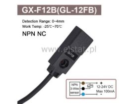 Mini czujnik indukcyjny; NPN; NC; strefa 4mm