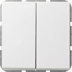 Gira F100 Wyłącznik podwójny schodowy biały połysk