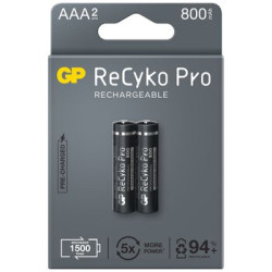 2 x akumulatorki AAA / R03 GP ReCyko Pro Ni-MH 800mAh