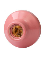 CERAMICZNY UCHWYT ŻARÓWKI E27 3,5" HIGH FREQUENCY PROSTY PASTELOWY ŁOSOSIOWY