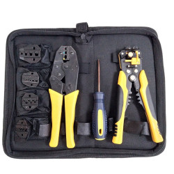 Zaciskarka praska kabli tulejek końcówek zestaw 5 matryc + ściągacz izol