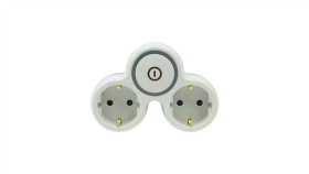 Rozgałęźnik Wtyczkowy Dwukrotny Z Włącznikiem Z/U Schuko R-21Bws/S/B W-72003