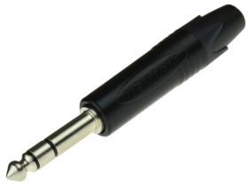 NEUTRIK Wtyk instrumentalny Jack 6,3mm Stereo na kabel do 7,0mm niklowany czarny NP3X-BAG