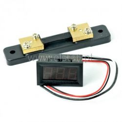 Panelowy amperomierz LED czerwony 50A + bocznik