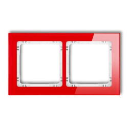 DECO Ramka podwójna - efekt szkła (ramka: czerwona spód: biały) czerwony 17-0-DRS-2