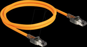 80405 LED patch cable, Cat.6a, S/FTP, USB Type-C, orange, 1m