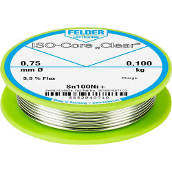 Felder 5552940710 ISO-Core Solder: Lead-Free Clear Flux 0.75mm 100g