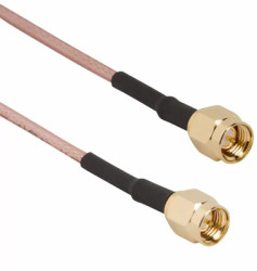 Coaxial cable, SMA plug (straight) to SMA plug (straight), 50 Ω, RG-316/U, grommet black, 457 mm, 135101-01-18.00