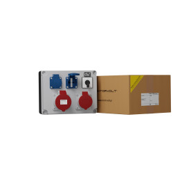 Rozdzielnica budowlana z łącznikiem FRED 32A 16A 2x230V Schuko Mennekes Doktorvolt® DV-9610-D