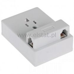 Gniazdo telef. uniwers. na tynk x 2