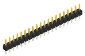 Pin header, 20 pole, pitch 2.54 mm, straight, black, 10047951