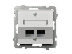 AS ANTYBAKTERYJNY Obudowa gniazda podwójne typu Keystone skośna produkt zawiera szkło fosforanowo-srebrowe GPK-2GAS/p/00 OSPEL