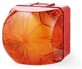 Lampa sygnalizacyjna LED 24–48 V AC/DC Stroboskop Pomarańczowy Montaż na podstawie LED