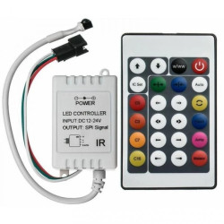 Kontroler sterownik RGB IR IC WS2811 24 przyciski 72W do 1000 pikseli Digital