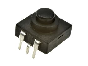 Przełącznik; przyciskowy; PB11D03; ON-OFF-ON; czarny; bez podświetlenia; przewlekany (THT); 3 pozycje; 1A; 30V DC; 5mm