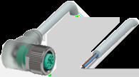 Sensor actuator cable, M12 cable socket, angled, A to open end, 3 pole, 3 m, PUR, gray, 4 A, 189299