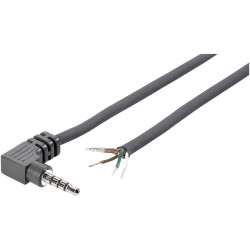 TruComponents 202749 3.5 mm audio jack Plug, right angle,Pins:4 Stereo Black