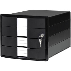 HAN 1018-13 IMPULS Desk drawer box Black A4, C4 No. of drawers: 3