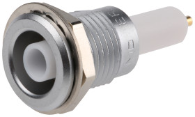 Złącze koncentryczne Montaż na panelu Żeński typ złącza Złącze koncentryczne w okrągłej obudowie Lutowane