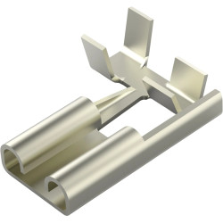 Uninsulated flat plug sleeve, 6.35 x 0.81 mm, 0.5 to 1.5 mm², AWG 20 to 16, steel, nickel-plated, 1-280050-3