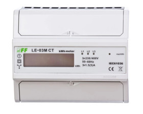 Licznik energii elektr. 3-fazowy z programowalną przekładnią 5-6000/5A RS-485 MODBUS cyfrowy LE-03M-CT