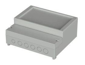 ABS/PC enclosure, (L x W x H) 213 x 185 x 84 mm, light gray (RAL 7035), IP65, 41200609