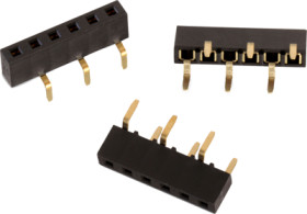 Socket header, 5 pole, pitch 2.54 mm, straight, black, 61300515721