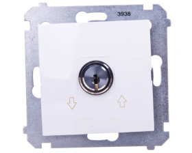 Simon 54 Łącznik żaluzjowy na kluczyk trzypozycyjny /I-0-II/ biały DPZK.01/11