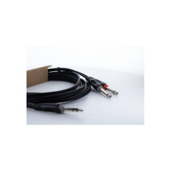 Cordial 14877 Jack Audio Y adapter black PVC 1.50 m twin cable 6.3 mm plugs